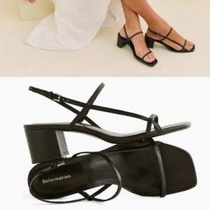 Reformation Black Strappy Sandals